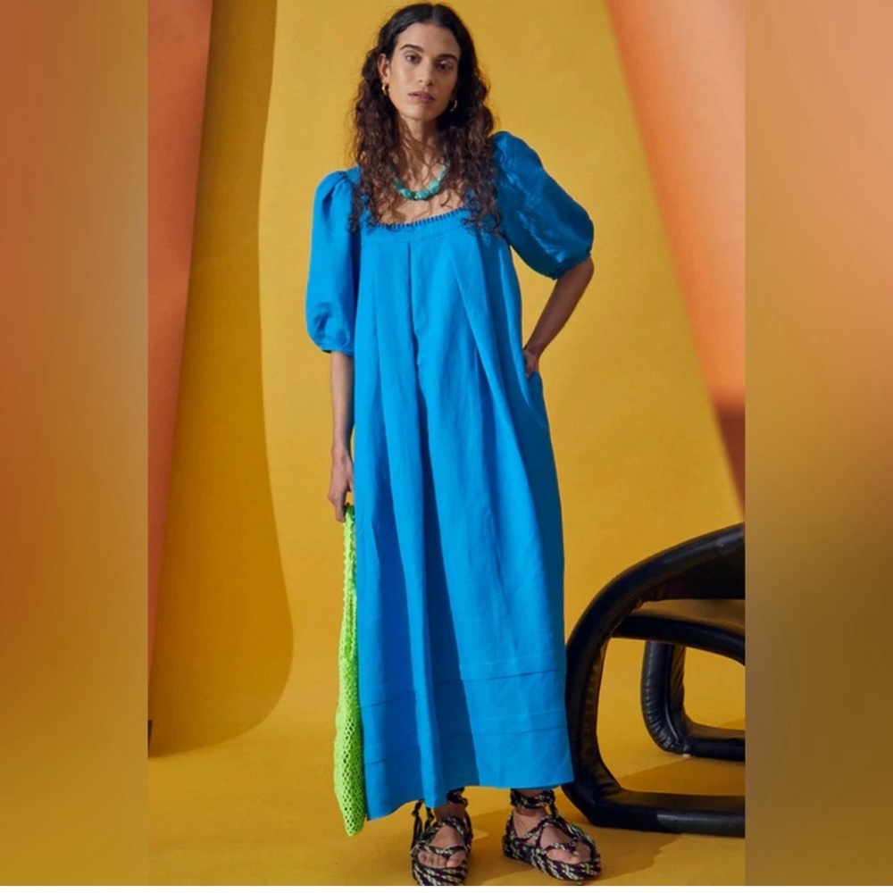 NWOT Hunter Bell Waverly Midi Dress in Blue Jewel Size M